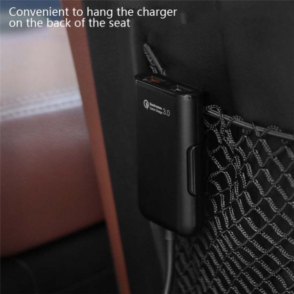 One For Four 8A autolader QC3.0 snelladen 4USB auto voor- en achterbank autolader