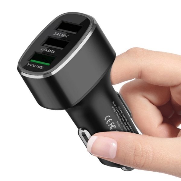 Drie USB-poorten Auto snellader voor Huawei / voor OPPO / VIVO / OnePlus en andere flitsopladers, GT680 Black, GT680 Gray, GT780 Black, GT780 Gray