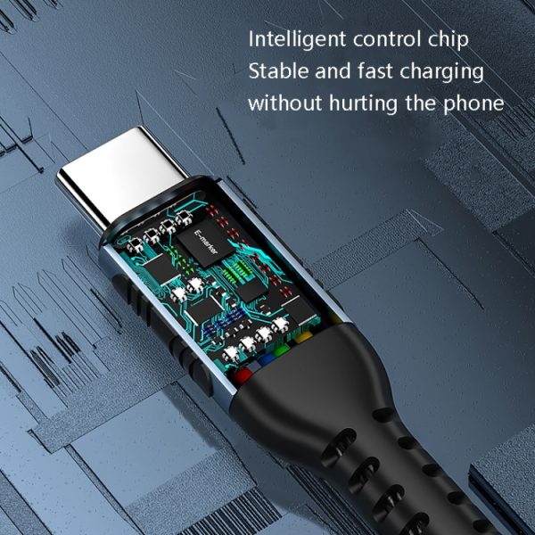 100 W PD Fast Charge Type-C mannelijk naar mannelijk datasynchronisatie gevlochten oplaadkabel, lengte:, 1m, 2m