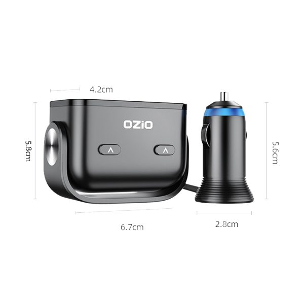 Ozio Autolader Sigarettenaansteker Conversie Plug, Y34QA Black QC3.0 Fast Charge, Y48QA Black All Agreement Flash Charge