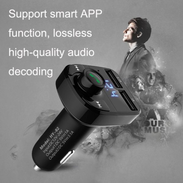 HY82 Auto MP3 Bluetooth-ontvanger Dubbele USB-autolader, HY82 Fast Charge Version