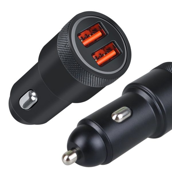 Sigarettenaansteker van aluminiumlegering Toepasselijke autolader, Black QCPD, Black Double QC, Gray QCPD