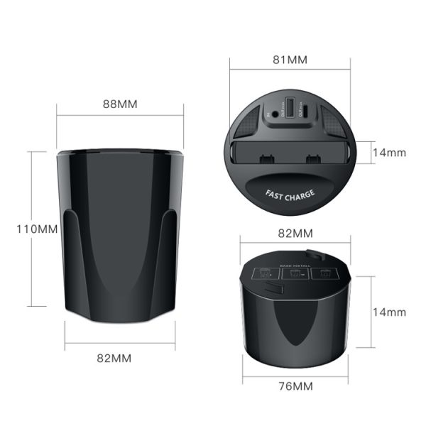Car Cup 4 in 1 draadloze oplader Ondersteuning 15W / 10W / 7.5W / 5W draadloos opladen, X13