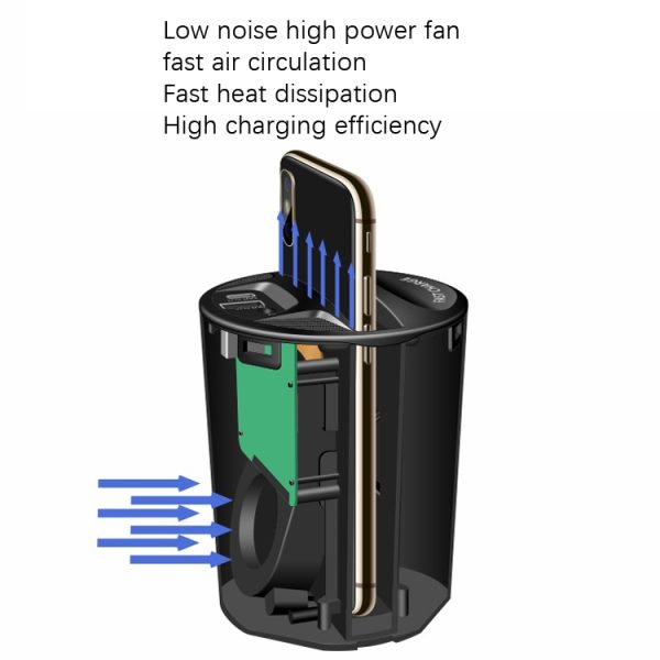 Car Cup 4 in 1 draadloze oplader Ondersteuning 15W / 10W / 7.5W / 5W draadloos opladen, X13