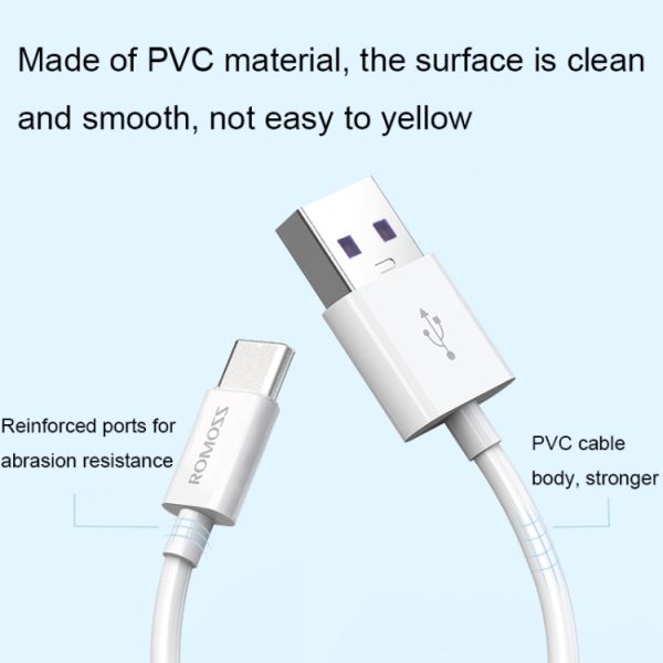 ROMOSS CB304 5A USB naar Type-C datakabel, lengte:, 0.2m, 1m, 1.5m, 2m