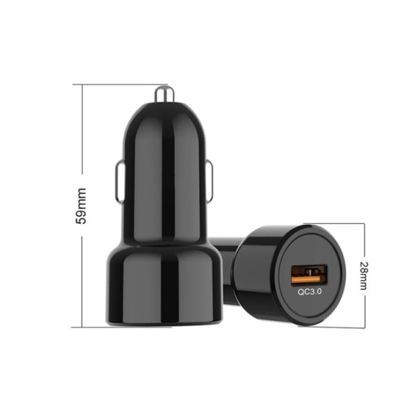 IBD321-Q3 Universele brandwerende mobiele telefoon autolader, QC3.0 18W, QC3.0+2.4A, 2.4A+12W, 3.1A+15W, 4.8A+24W, PD 20W