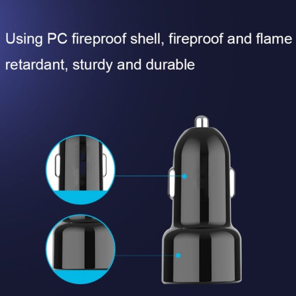 IBD321-Q3 Universele brandwerende mobiele telefoon autolader, QC3.0 18W, QC3.0+2.4A, 2.4A+12W, 3.1A+15W, 4.8A+24W, PD 20W