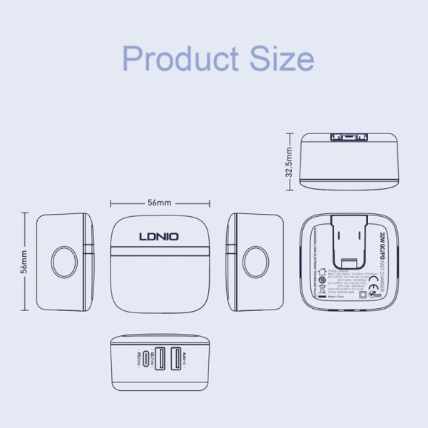 LDNIO A3513Q 32W QC3.0 3 USB-poorten telefoonadapter, US Plug with Micro USB Cable, US Plug with 8 Pin Cable, US Plug with Type-C Cable, US Plug with Type-C to 8 Pin Cable, EU Plug with Micro USB Cable, EU Plug with 8 Pin Cable, EU Plug with Type-C Cab...