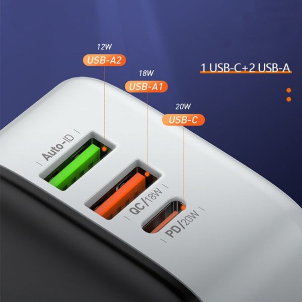 LDNIO A3513Q 32W QC3.0 3 USB-poorten telefoonadapter, US Plug with Micro USB Cable, US Plug with 8 Pin Cable, US Plug with Type-C Cable, US Plug with Type-C to 8 Pin Cable, EU Plug with Micro USB Cable, EU Plug with 8 Pin Cable, EU Plug with Type-C Cab...