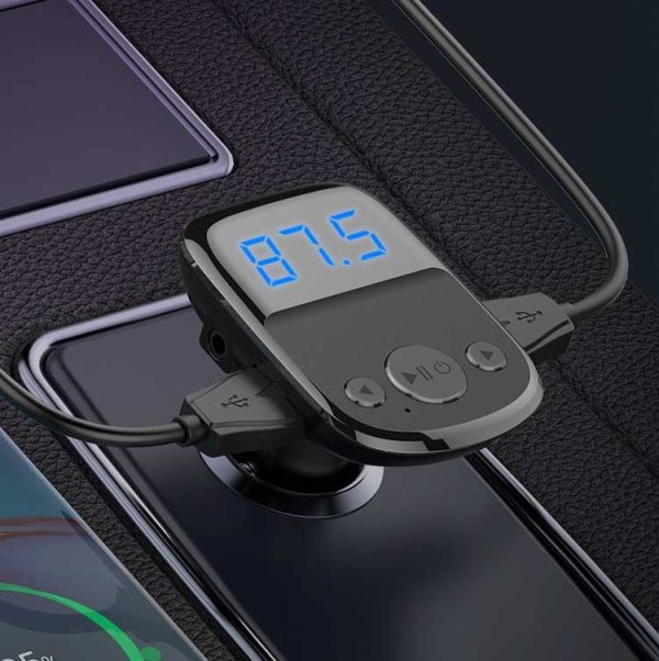 LDNIO C706Q QC3.0+AUTO-ID Auto Bluetooth FM Muziek Digitale Display Autolader, with Micro USB Cable, with 8 Pin Cable, with Type-C/USB-C Cable