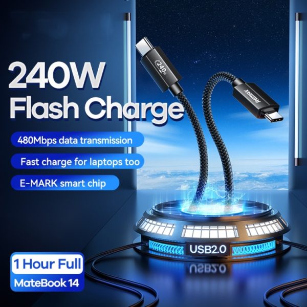 240W snellaaddatakabel, lengte: 1m, USB2.0, USB4.0