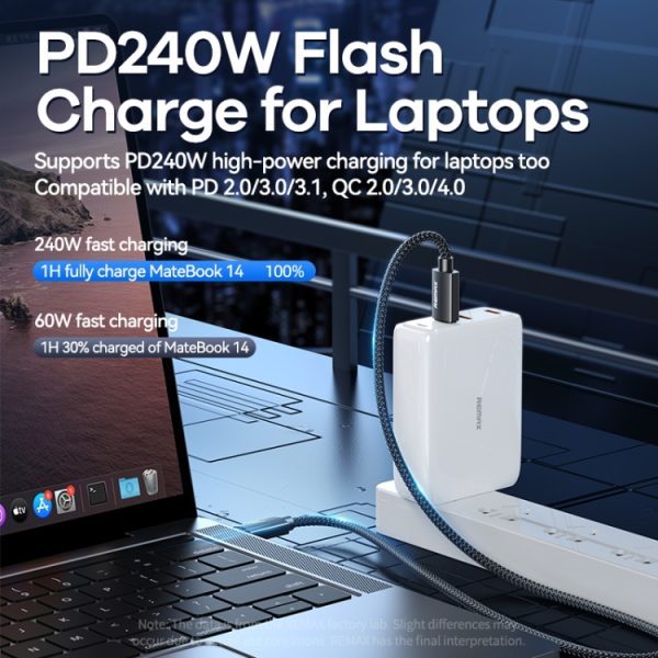 240W snellaaddatakabel, lengte: 1m, USB2.0, USB4.0