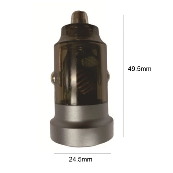PD + QC Mini transparante supersnelle oplader voor sigarettenaansteker in de auto, HP-99 Gray, HP-99 Black