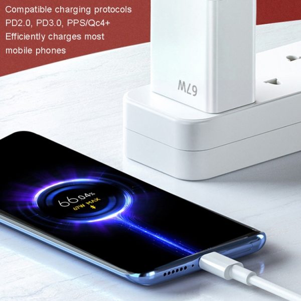 Voor Xiaomi / Redmi Telefoon 67W Oplader Universele Telefoon Oplaadkop US Plug, Stijl:, Charger, Charger+1m Line