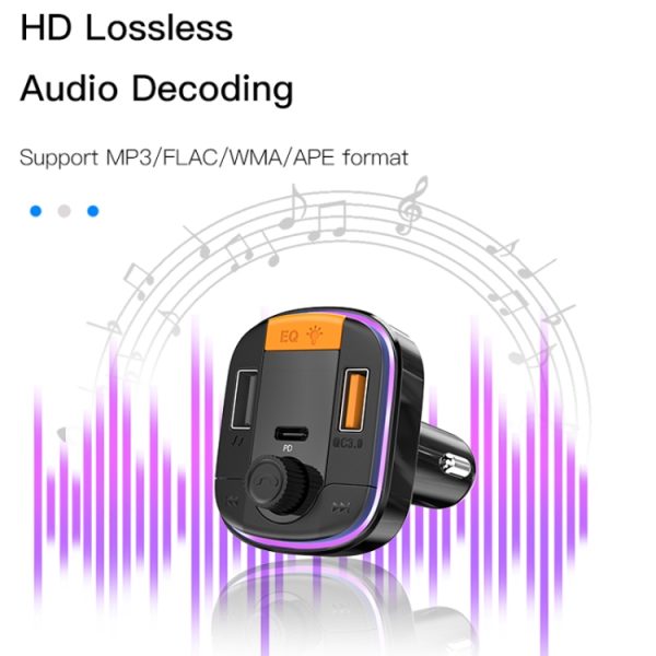 Yesido Y45 Auto PD Oplader Sigarettenaansteker QC Auto Opladen USB Bluetooth Digitale Display FM, Y45