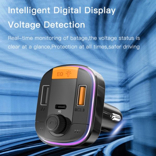 Yesido Y45 Auto PD Oplader Sigarettenaansteker QC Auto Opladen USB Bluetooth Digitale Display FM, Y45