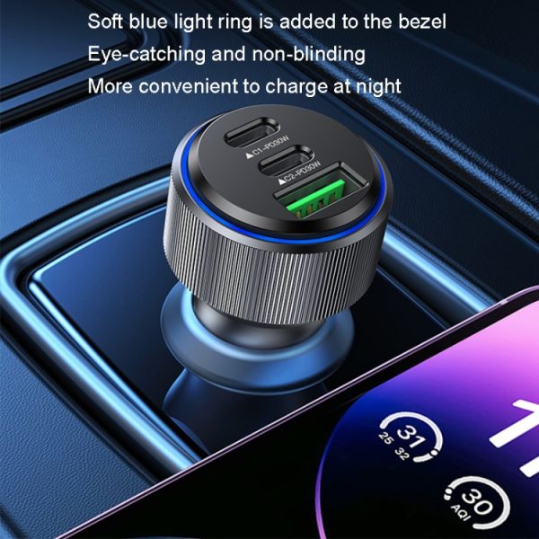 Yesido Y50 auto USB3.0 snellader 30W aluminiumlegering PD snel opladen, Y50