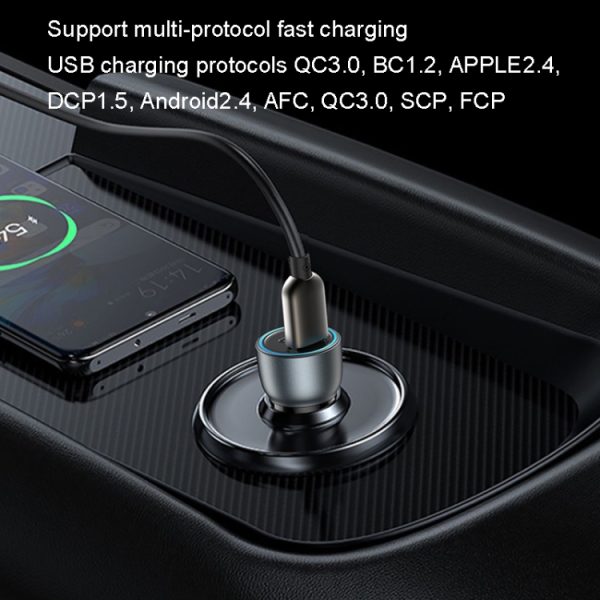 Yesido Y49 auto USB3.0 snellader 30W doorschijnend PD snel opladen, Y49