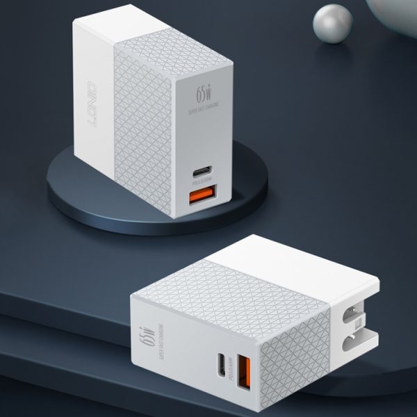 LDNIO A2620C 65W universele telefoon-tabletlader Type-C/USB-C-poort snellader, 65W EU Plug, 65W UK Plug, 65W US Plug