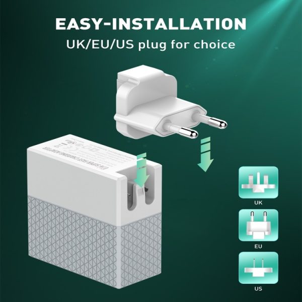 LDNIO A2620C 65W universele telefoon-tabletlader Type-C/USB-C-poort snellader, 65W EU Plug, 65W UK Plug, 65W US Plug