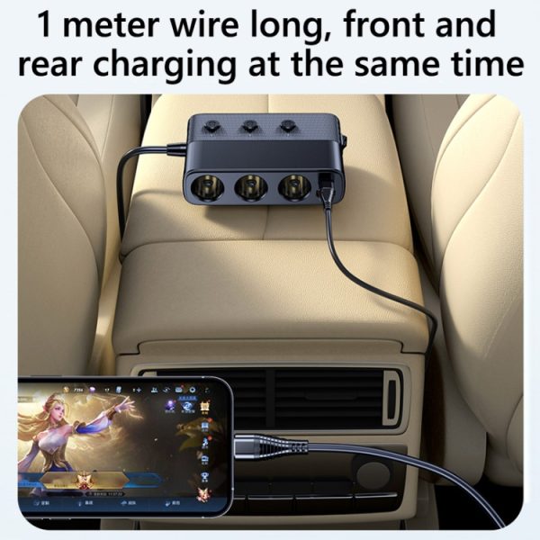 Auto Sigarettenaansteker USB3.0/PD Interface 128W Autolader