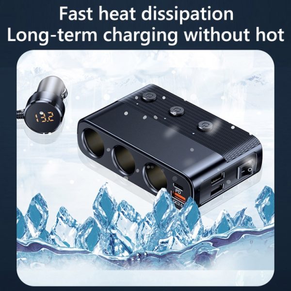 Auto Sigarettenaansteker USB3.0/PD Interface 128W Autolader