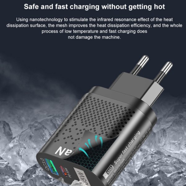 65W GaN mobiele telefoon oplader PD snellader computeradapter, Black EU Plug, Black UK Plug, Black US Plug, Black AU Plug, Black KR Plug, White EU Plug, White UK Plug, White US Plug, White AU Plug, White KR Plug