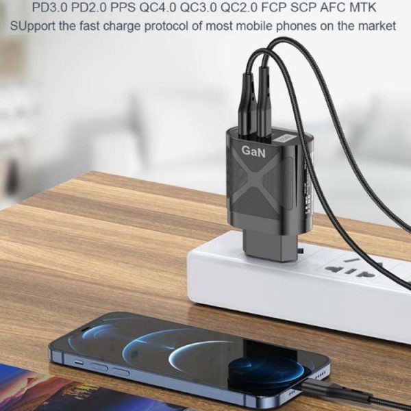 65W GAN PD + QC3.0 Snellader Telefoon Notebook Computer Universele oplaadkop, EU Plug Black, UK Plug Black, US Plug Black, AU Plug Black, EU Plug White, UK Plug White, US Plug White, AU Plug White