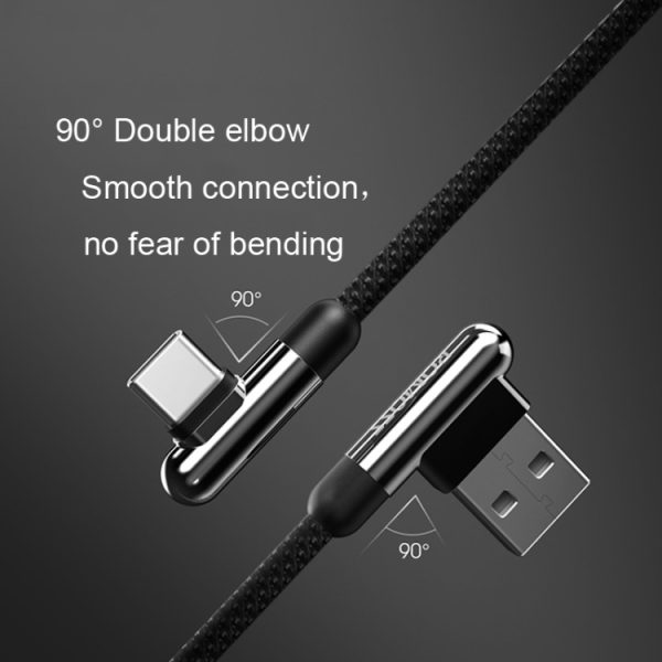 ROMOSS CB30B Type-C / USB-C Android Data Kabel Mobiele Telefoon Elleboog Snelle Oplaadlijn, CB30B 0.2m, CB30B 1.2m