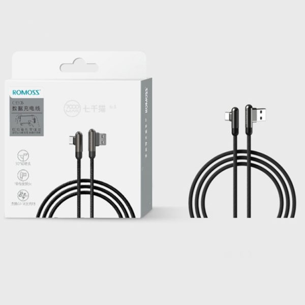 ROMOSS CB30B Type-C / USB-C Android Data Kabel Mobiele Telefoon Elleboog Snelle Oplaadlijn, CB30B 0.2m, CB30B 1.2m