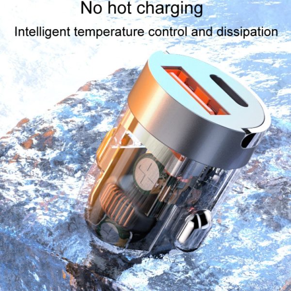 Voertuig Mini Onzichtbare Dual-Port Charger Auto Sigarettenaansteker, 120W