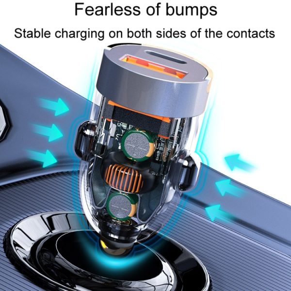 Voertuig Mini Onzichtbare Dual-Port Charger Auto Sigarettenaansteker, 120W
