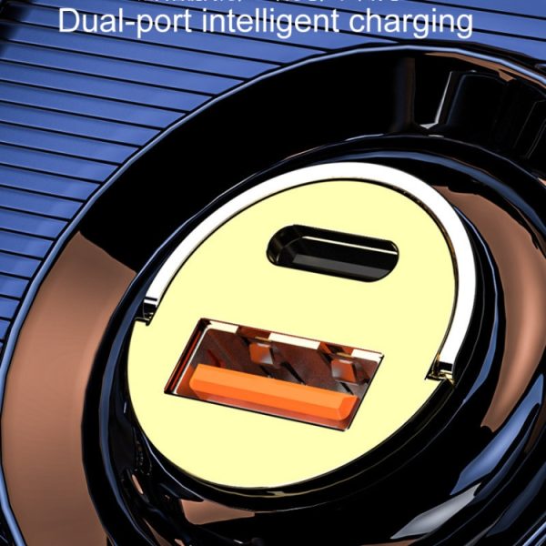 Voertuig Mini Onzichtbare Dual-Port Charger Auto Sigarettenaansteker, 120W