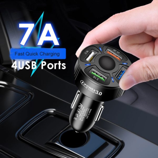 TE-094 4 in 1 Sigarettenaansteker Conversie Plug Multifunctionele USB Auto Snellader