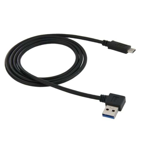1 m USB-C / Type-C 3.1 mannelijk naar USB 3.0 90 graden linksdraaiende adapterkabel