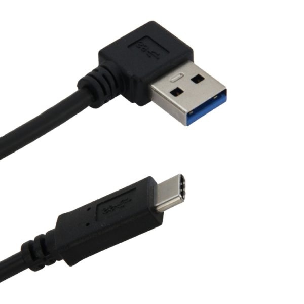 1 m USB-C / Type-C 3.1 mannelijk naar USB 3.0 90 graden linksdraaiende adapterkabel