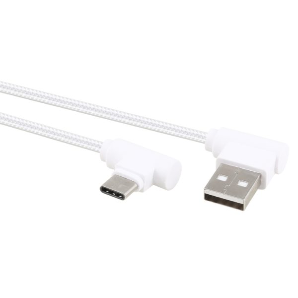 1,2 m 2A 90 koperdraden geweven elleboog USB-C / Type-C 3.1 naar USB 2.0 data-/oplaadkabel