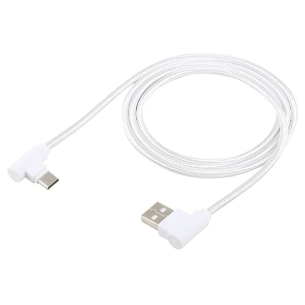 1,2 m 2A 90 koperdraden geweven elleboog USB-C / Type-C 3.1 naar USB 2.0 data-/oplaadkabel