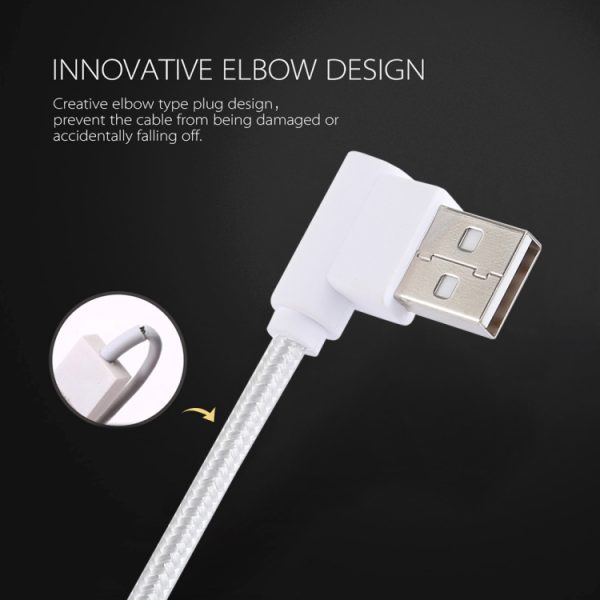 1,2 m 2A 90 koperdraden geweven elleboog USB-C / Type-C 3.1 naar USB 2.0 data-/oplaadkabel