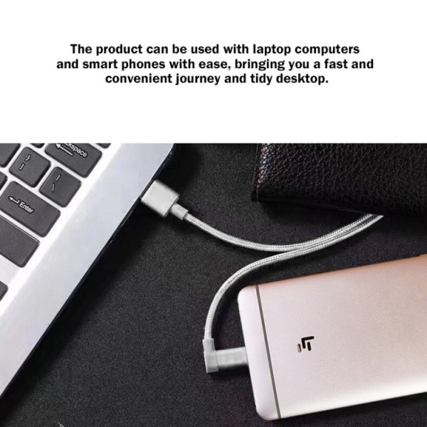 1,2 m 2A 90 koperdraden geweven elleboog USB-C / Type-C 3.1 naar USB 2.0 data-/oplaadkabel