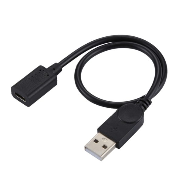 USB-C / Type-C vrouw tot USB 2.0 mannelijke adapterkabel, totale lengte: 33cm, USB-C / Type-C vrouwelijk naar USB 2.0 mannelijk adapterkabel, totale lengte: 33 cm