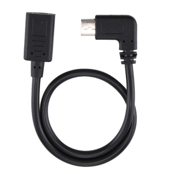 USB-C / Type-C vrouwelijk naar USB-C / Type-C mannelijke elleboogadapterkabel, totale lengte: ongeveer 30 cm, USB-C / Type-C vrouwelijk naar USB-C / Type-C mannelijke elleboogadapterkabel, totale lengte: ongeveer 30 cm