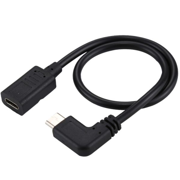 USB-C / Type-C vrouwelijk naar USB-C / Type-C mannelijke elleboogadapterkabel, totale lengte: ongeveer 30 cm, USB-C / Type-C vrouwelijk naar USB-C / Type-C mannelijke elleboogadapterkabel, totale lengte: ongeveer 30 cm