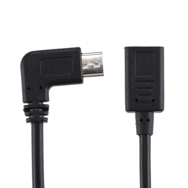 USB-C / Type-C vrouwelijk naar USB-C / Type-C mannelijke elleboogadapterkabel, totale lengte: ongeveer 30 cm, USB-C / Type-C vrouwelijk naar USB-C / Type-C mannelijke elleboogadapterkabel, totale lengte: ongeveer 30 cm