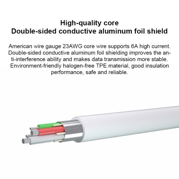 Originele Huawei CC790 USB Type-A naar USB-C / Type-C Interface 6A Datakabel, Kabellengte: 1m