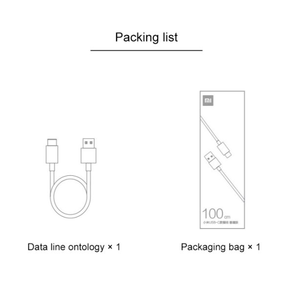 Originele Xiaomi Youpin ZMI Type-C / USB-C oplaadkabel, reguliere versie, lengte: 1m