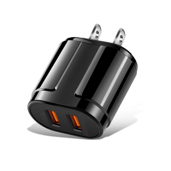 Dubbele draagbare USB-reisoplader + 1 meter USB naar micro-USB-datakabel, Amerikaanse stekker