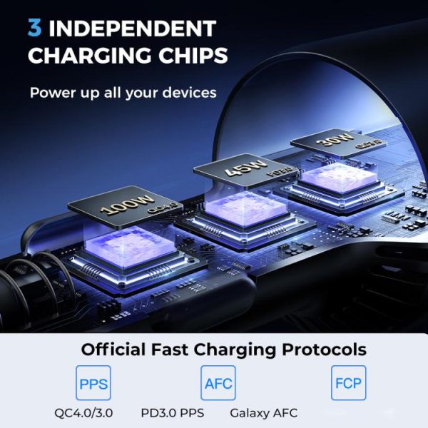 JOYROOM JR-CCN07 120W dubbele PD+QC3.0 3-poorts autolader