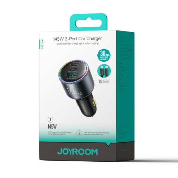 JOYROOM JR-CCN07 120W dubbele PD+QC3.0 3-poorts autolader