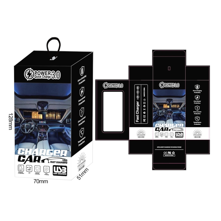 66W 4-in-1 digitaal display snelladende autolader met voltmeter, 66W